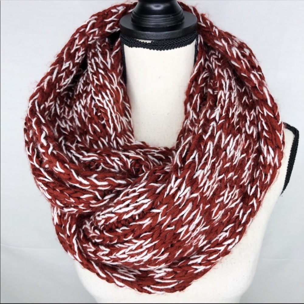 Red and White Infinity Scarf